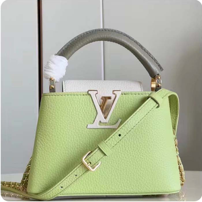 Louis Vuitton Women Capucines Mini Green Taurillon Cowhide Leather Gold-Color Hardware