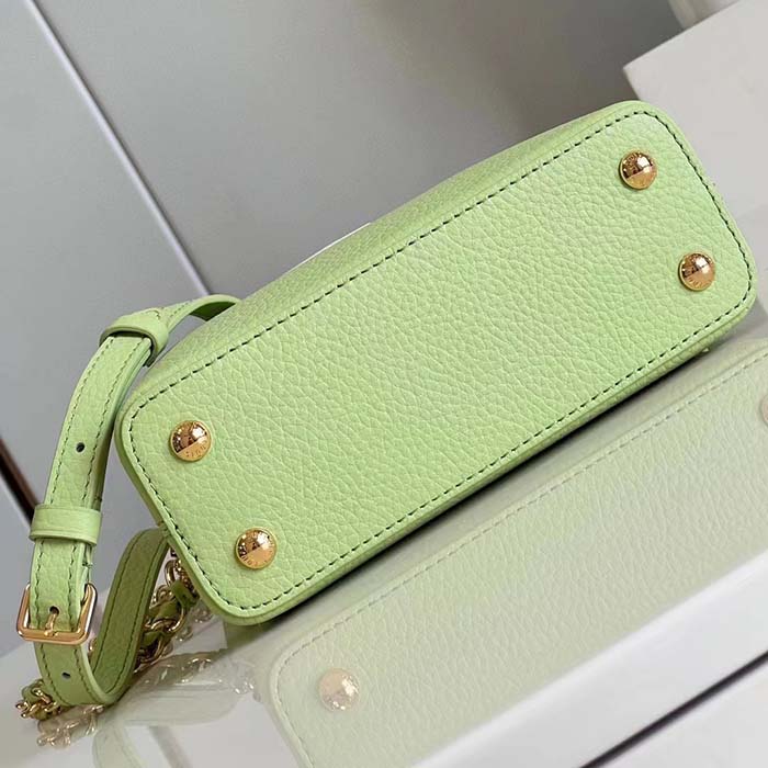 Louis Vuitton Women Capucines Mini Green Taurillon Cowhide Leather Gold-Color Hardware