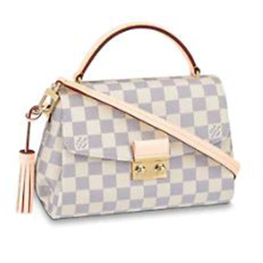 Louis Vuitton Women Croisette Damier Azur Coated Canvas Smooth Cowhide Leather