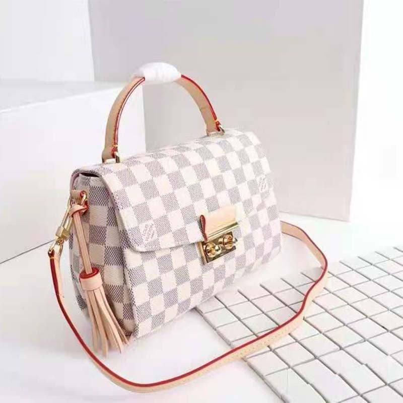 Louis Vuitton Women Croisette Damier Azur Coated Canvas Smooth Cowhide Leather