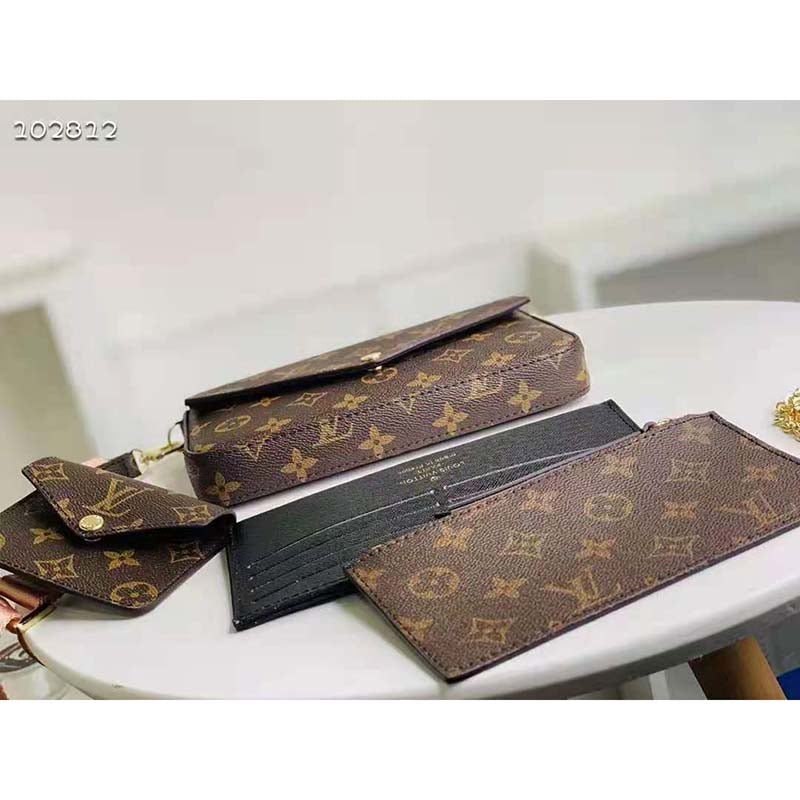 Louis Vuitton Women Félicie Strap & Go Félicie Pochette Khaki Green Monogram Coated Canvas