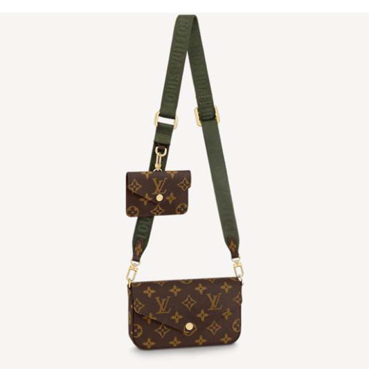 Louis Vuitton Women Félicie Strap & Go Félicie Pochette Khaki Green Monogram Coated Canvas