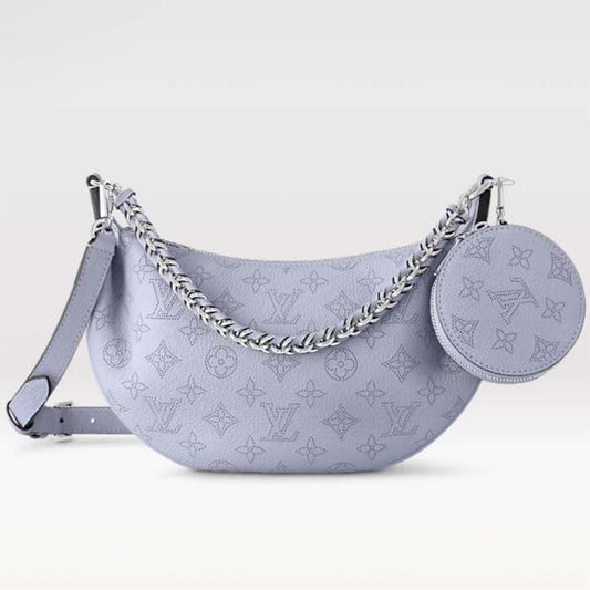 Louis Vuitton Women LV Baia PM Light Lilac Perforated Mahina Calfskin Round Coin Purse