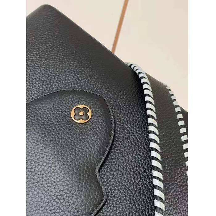 Louis Vuitton Women LV Capucines MM Black Etain Metallic Gray Taurillon Leather