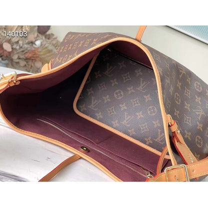 Louis Vuitton Women LV CarryAll MM Handbag Brown Monogram Coated Canvas