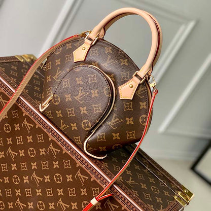 Louis Vuitton Women LV Ellipse PM Handbag Brown Monogram Coated Canvas Cowhide