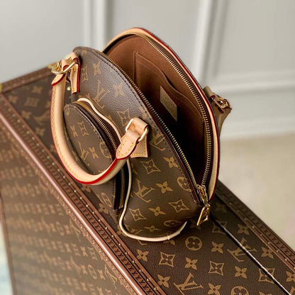 Louis Vuitton Women LV Ellipse PM Handbag Brown Monogram Coated Canvas Cowhide