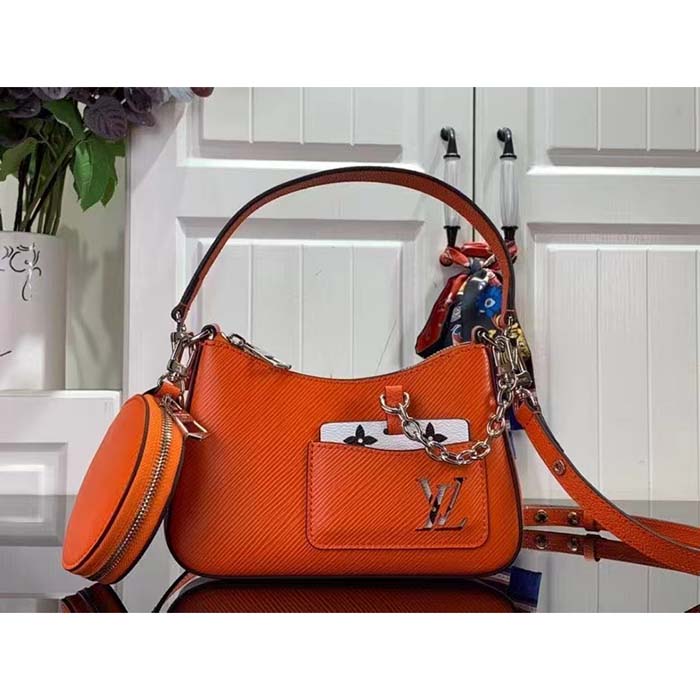 Louis Vuitton Women LV Marellini Handbag Orange Minnesota Epi Grained Smooth Cowhide Leather