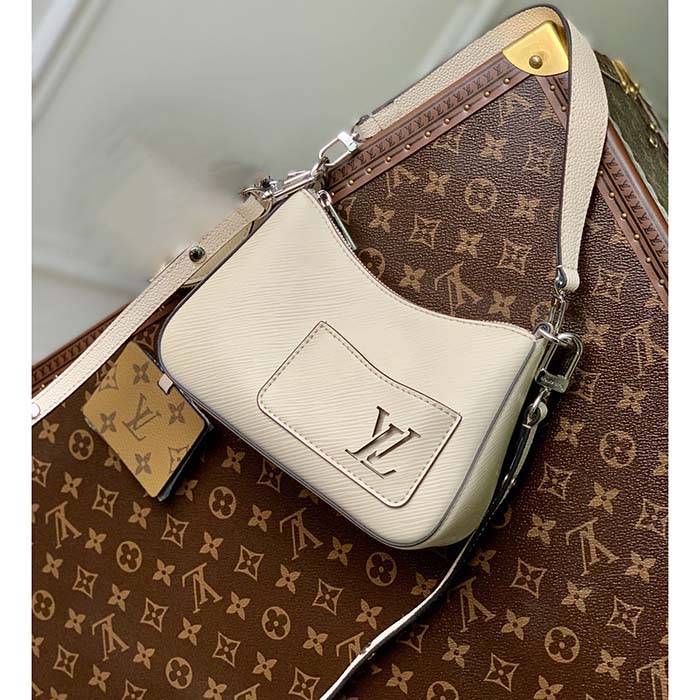 Louis Vuitton Women LV Marellini Handbag Quartz White Epi Grained Cowhide Leather