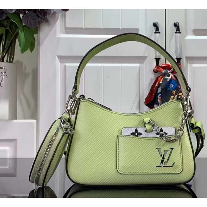 Louis Vuitton Women LV Marellini Handbag Vert Noto Green Epi Grained Smooth Cowhide Leather