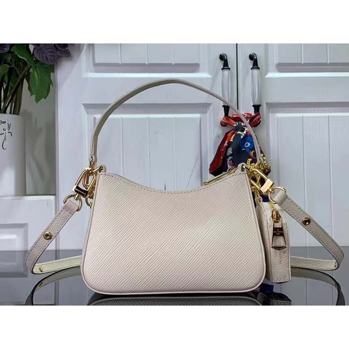 Louis Vuitton Women LV Marellini Handbag White Quartz Epi Grained Cowhide Leather