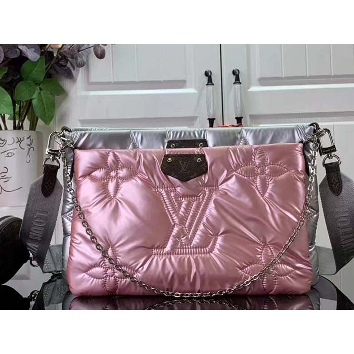 Louis Vuitton Women LV Maxi Multi-Pochette Accessoires Silver Pale Pink Recycled Nylon Econyl