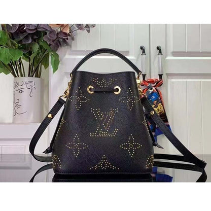 Louis Vuitton Women LV Néonoé BB Black Monogram Empreinte Grained Cowhide Leather Studs