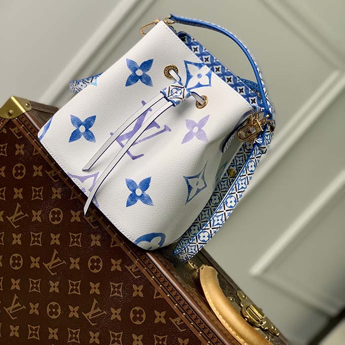 Louis Vuitton Women LV Néonoé BB Blue Monogram Coated Canvas Textile Lining