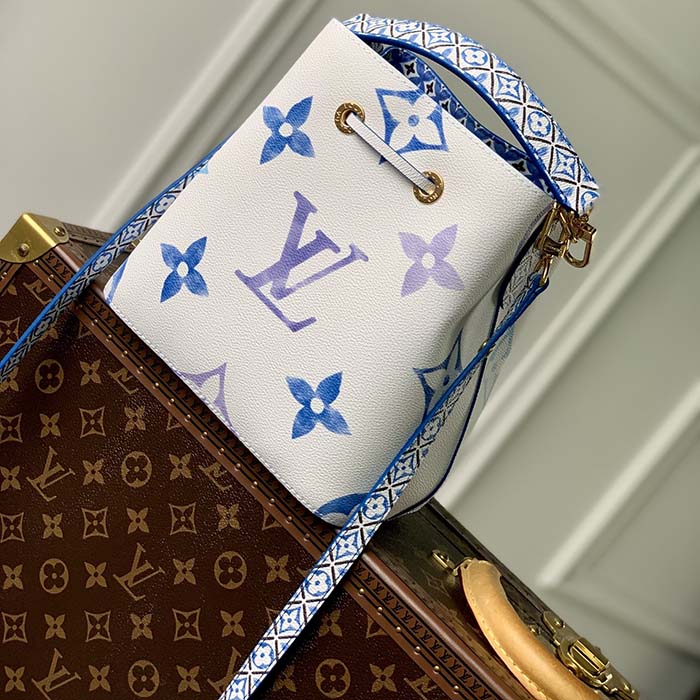 Louis Vuitton Women LV Néonoé BB Blue Monogram Coated Canvas Textile Lining