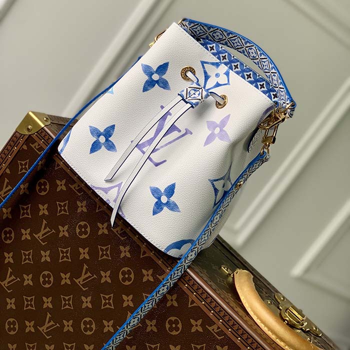 Louis Vuitton Women LV Néonoé BB Blue Monogram Coated Canvas Textile Lining