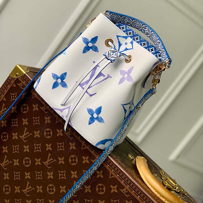 Louis Vuitton Women LV Néonoé BB Blue Monogram Coated Canvas Textile Lining