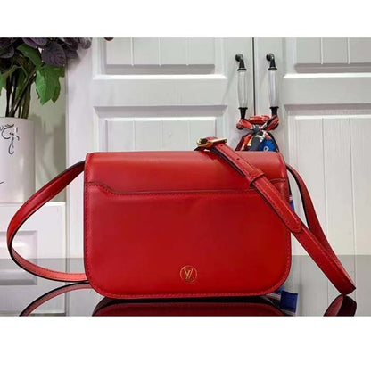 Louis Vuitton Women LV Orsay MM Handbag Red Cowhide Leather Flap Closure N-Lock