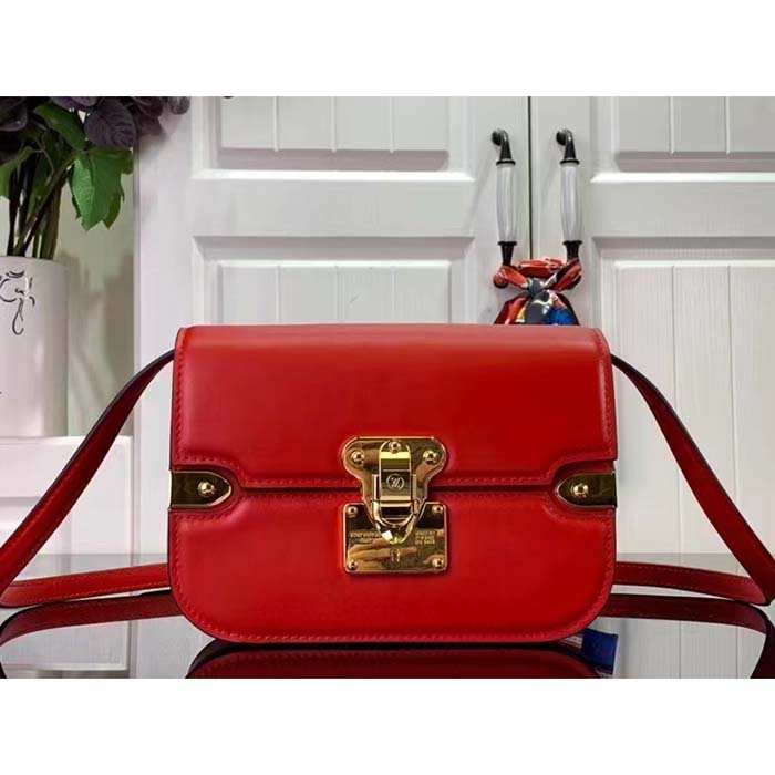 Louis Vuitton Women LV Orsay MM Handbag Red Cowhide Leather Flap Closure N-Lock