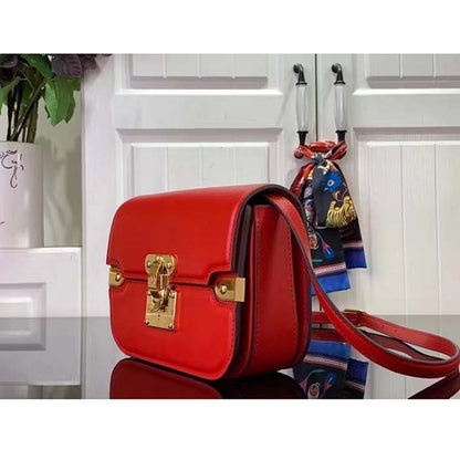 Louis Vuitton Women LV Orsay MM Handbag Red Cowhide Leather Flap Closure N-Lock