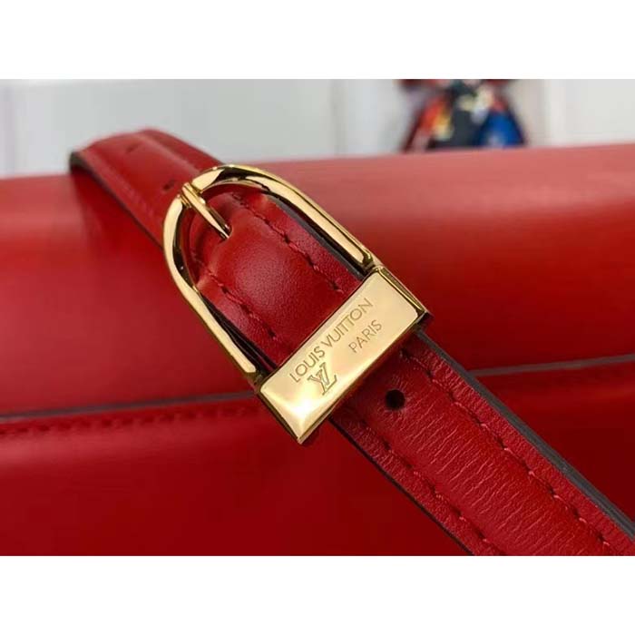 Louis Vuitton Women LV Orsay MM Handbag Red Cowhide Leather Flap Closure N-Lock