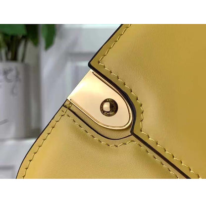 Louis Vuitton Women LV Orsay MM Handbag Yellow Cowhide Leather Flap Closure N-Lock