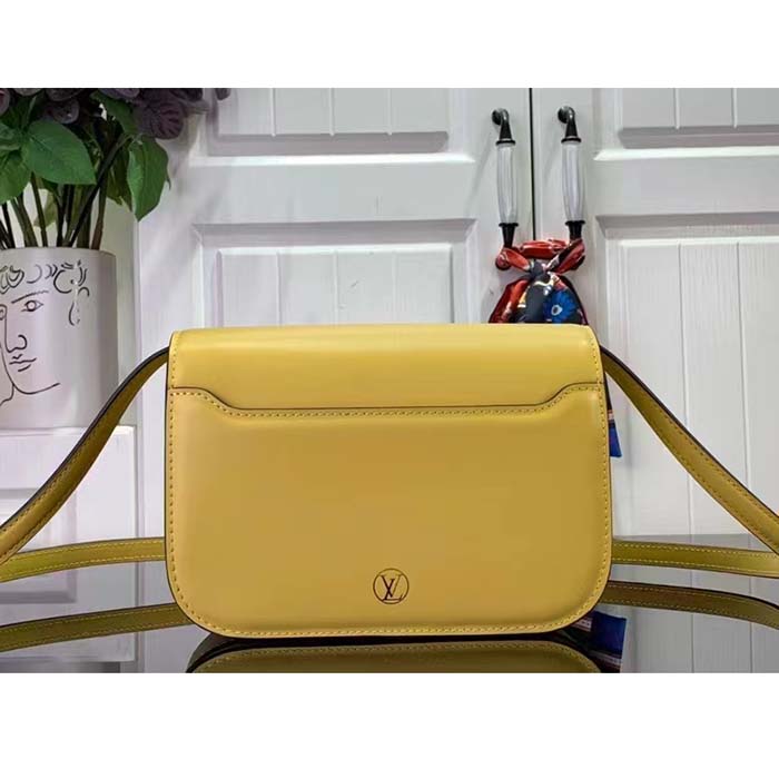 Louis Vuitton Women LV Orsay MM Handbag Yellow Cowhide Leather Flap Closure N-Lock