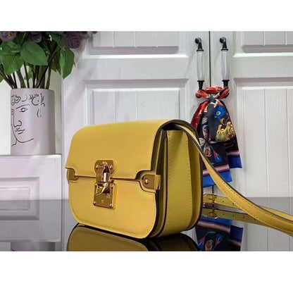 Louis Vuitton Women LV Orsay MM Handbag Yellow Cowhide Leather Flap Closure N-Lock