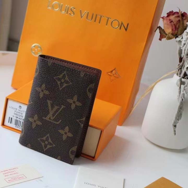 Louis Vuitton Unisex LV Pocket Organizer Monogram Coated Canvas Calf Leather