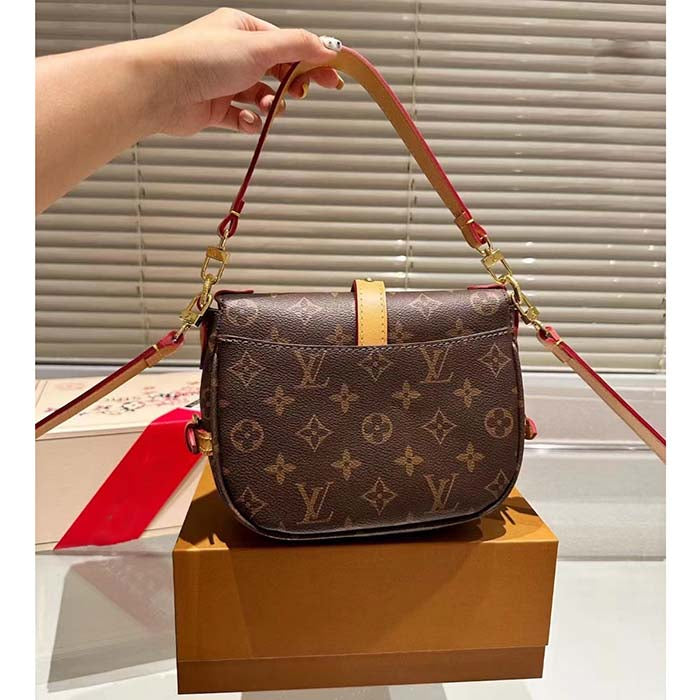 Louis Vuitton Women LV Saumur BB Monogram Coated Canvas Natural Cowhide Magnetic Closure