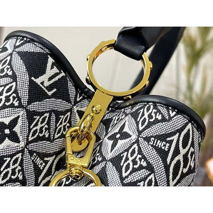 Louis Vuitton Women LV Since 1854 Capucines MM Gray Embroidered Calfskin Cowhide