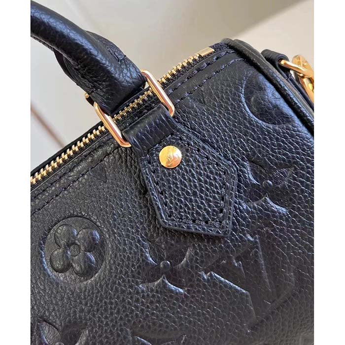 Louis Vuitton Women LV Speedy Bandoulière 20 Black Embossed Grained Cowhide Leather