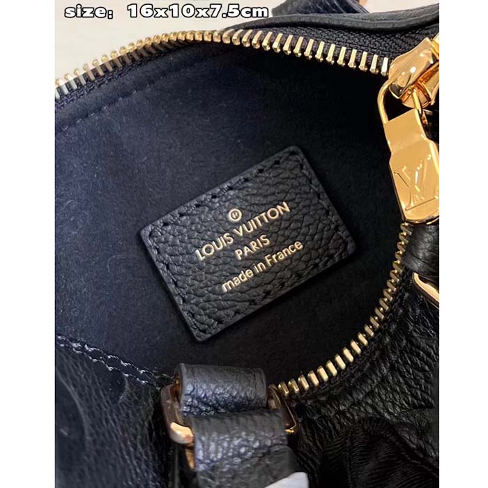 Louis Vuitton Women LV Speedy Bandoulière 20 Black Embossed Grained Cowhide Leather