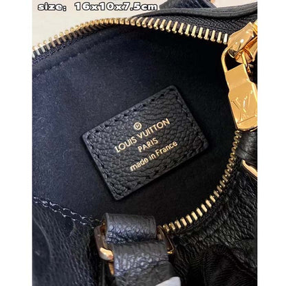 Louis Vuitton Women LV Speedy Bandoulière 20 Black Embossed Grained Cowhide Leather