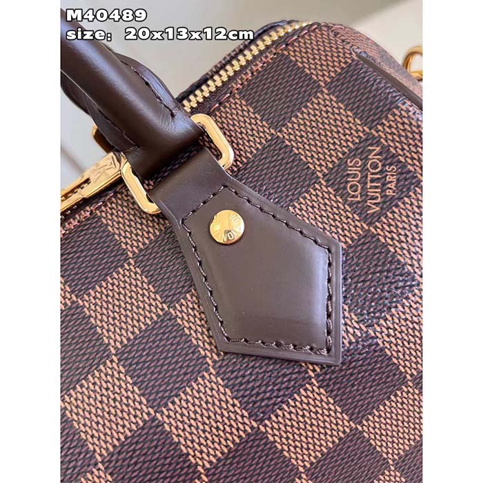 Louis Vuitton Women LV Speedy Bandoulière 20 Damier Ebene Coated Canvas Cowhide Leather