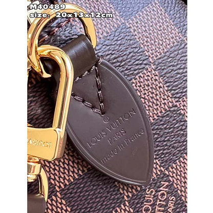 Louis Vuitton Women LV Speedy Bandoulière 20 Damier Ebene Coated Canvas Cowhide Leather