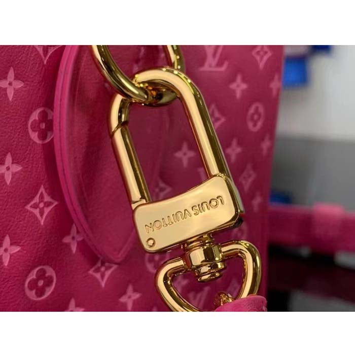 Louis Vuitton Women LV Speedy Bandouliere 20 Handbag Rose Calfskin Double Zip