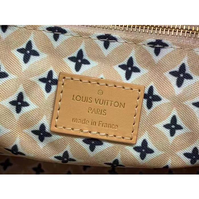 Louis Vuitton Women LV Speedy Bandoulière 25 Beige Monogram Coated Canvas Double Zip Padlock