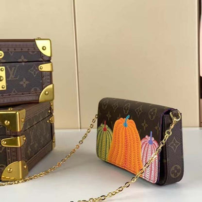 Louis Vuitton Women LV x YK Félicie Pochette Monogram Coated Canvas Pumpkin Print