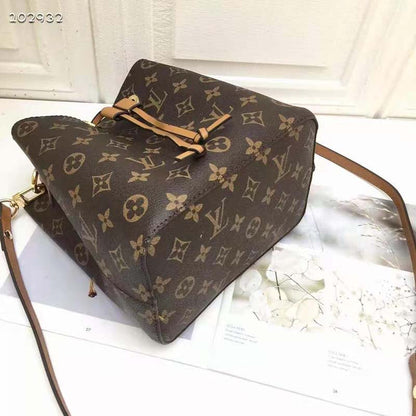 Louis Vuitton Women NéoNoé MM Bucket Bag Caramel Brown Monogram Coated Canvas