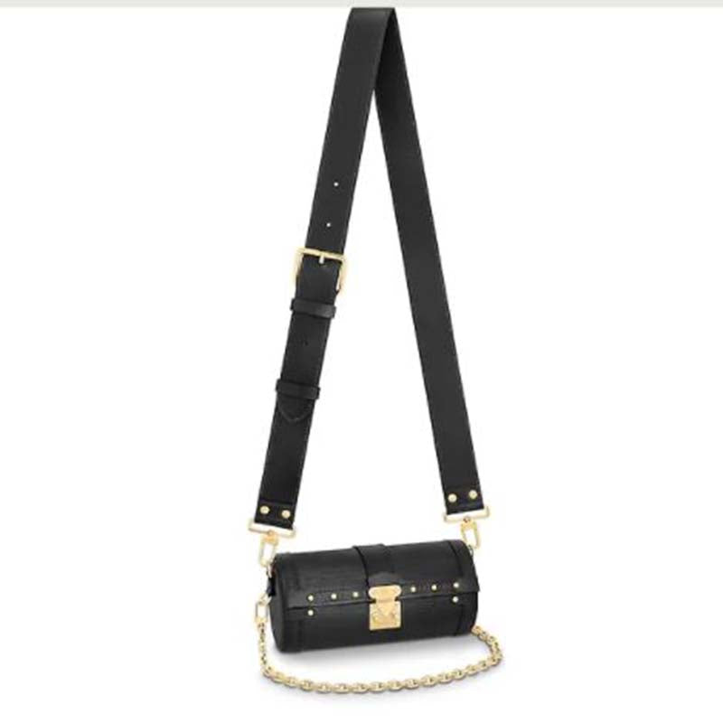 Louis Vuitton Women Papillon Trunk handbag Black Epi Cowhide Leather