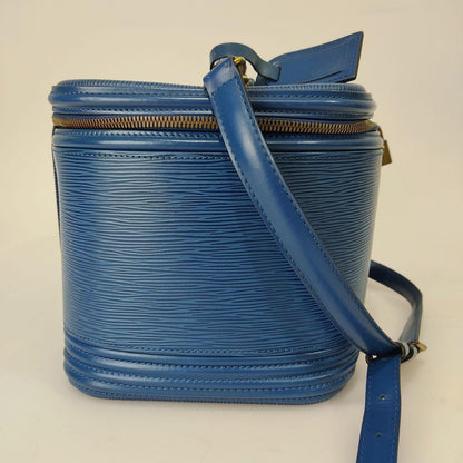LOUIS VUITTON Beauty Case Vanity Epi light blue bag