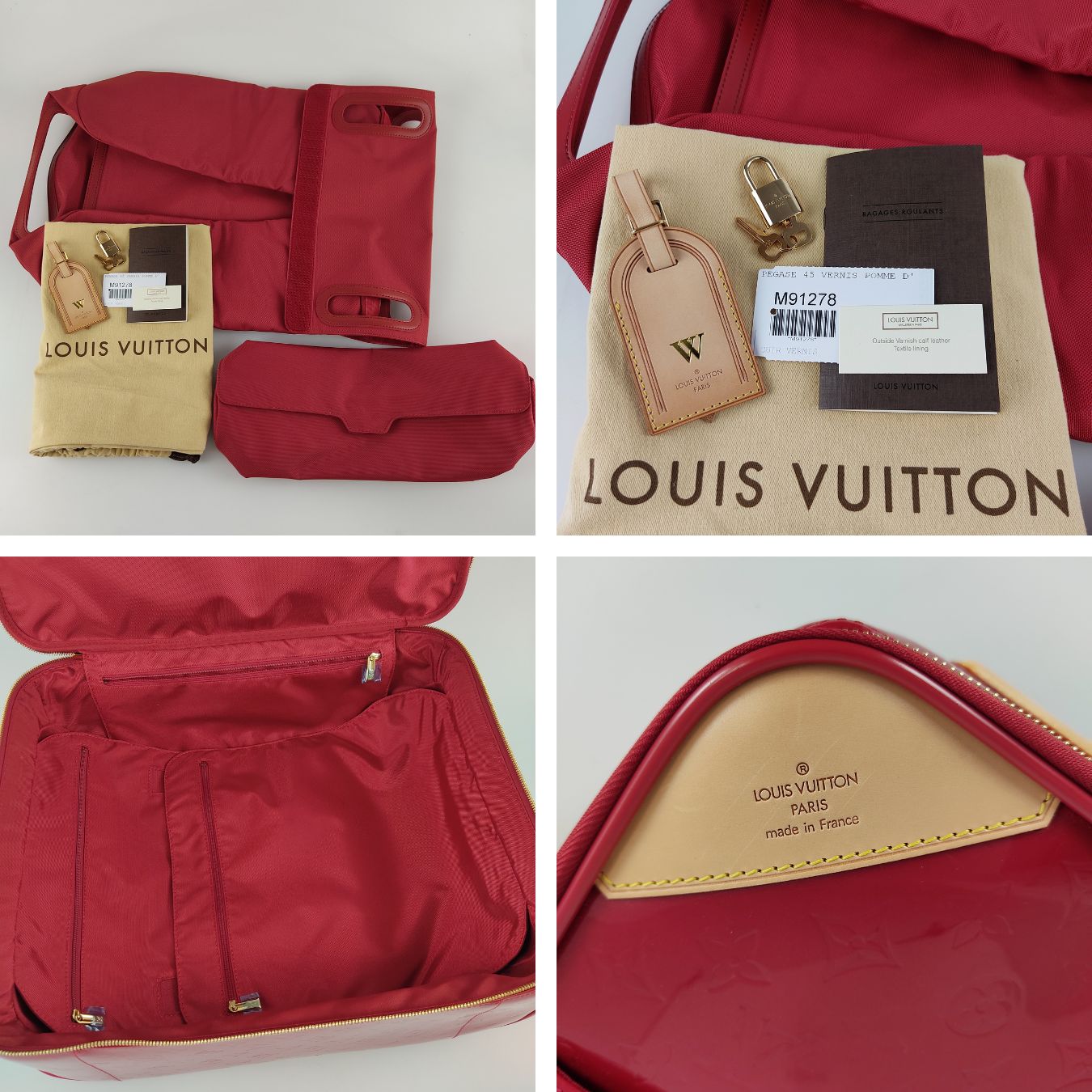 LOUIS VUITTON Pegase 45 trolley in red patent leather