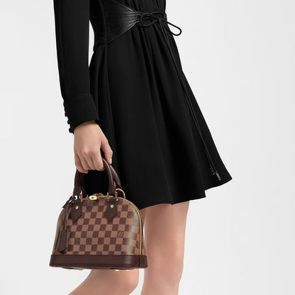 LOUIS VUITTON DAMIER EBENE ALMA BB BAG