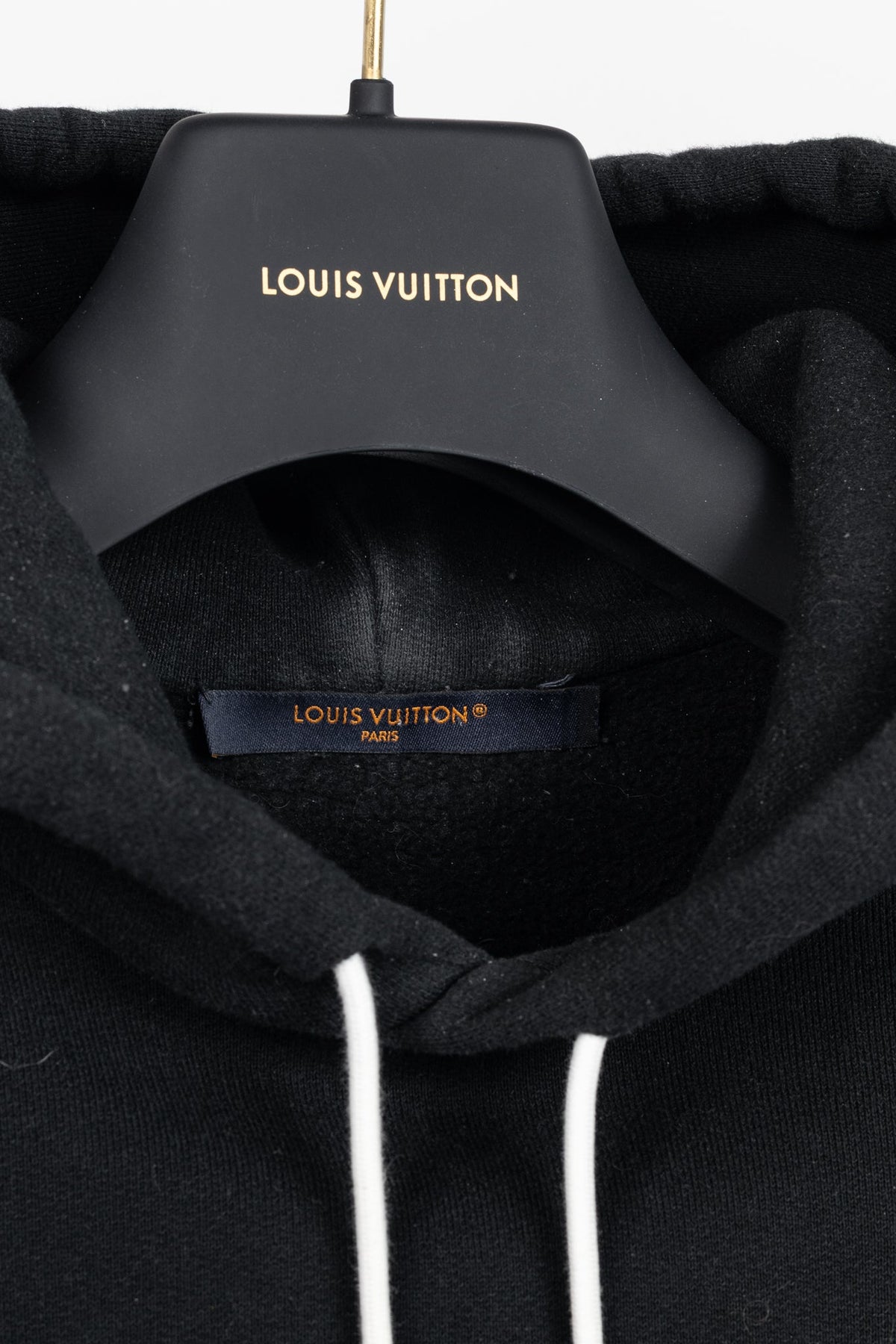 Louis Vuitton Black Embroidered Signature Cotton Hoodie