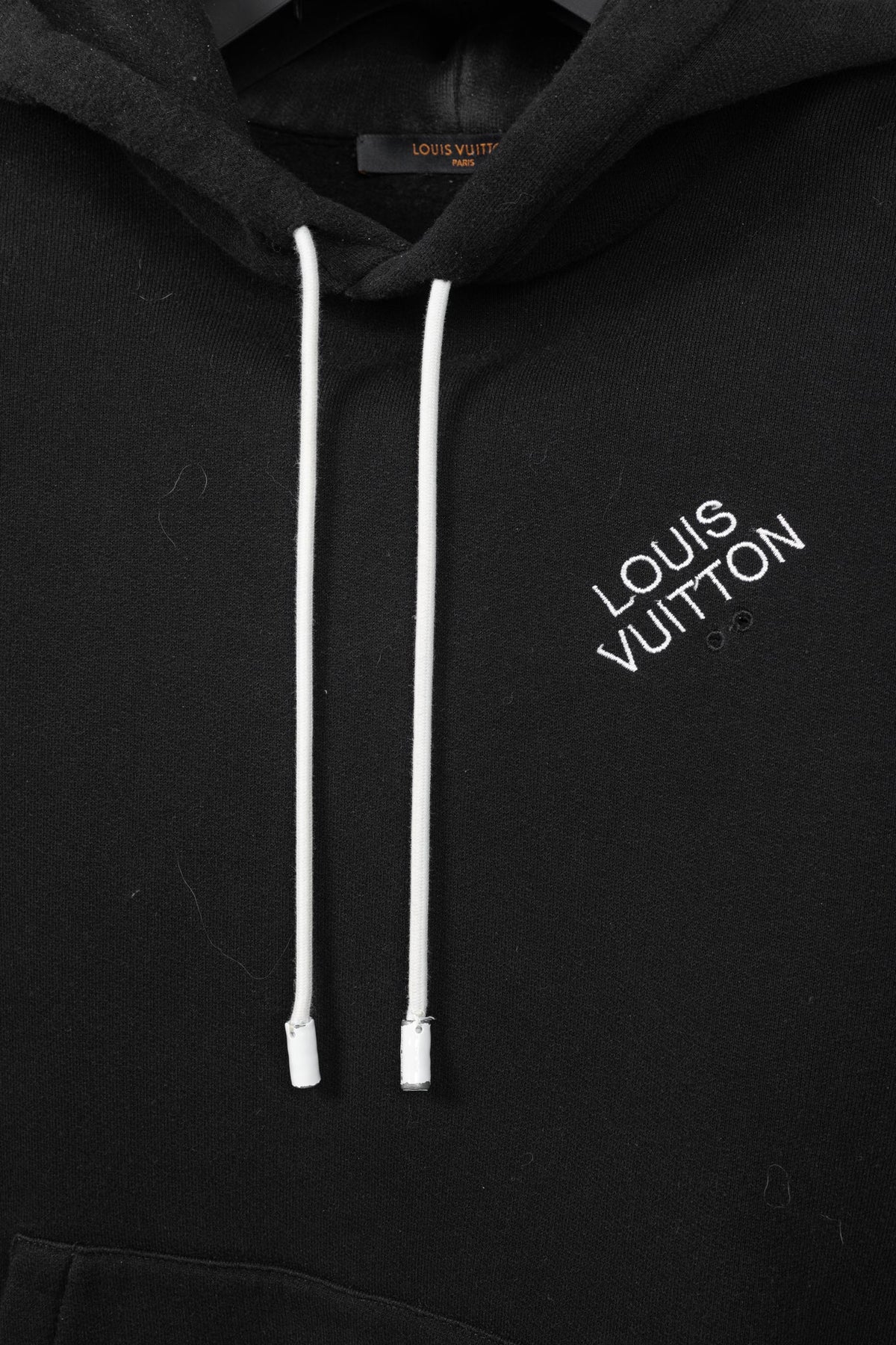 Louis Vuitton Black Embroidered Signature Cotton Hoodie