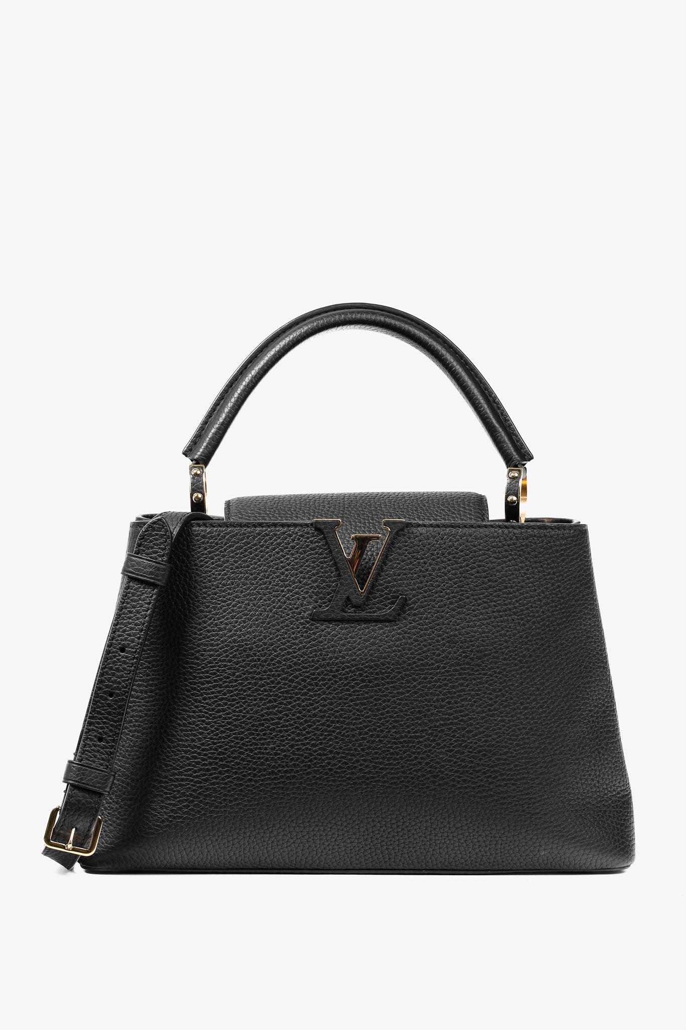 Louis Vuitton Capucines MM Black Taurillon Leather Handbag