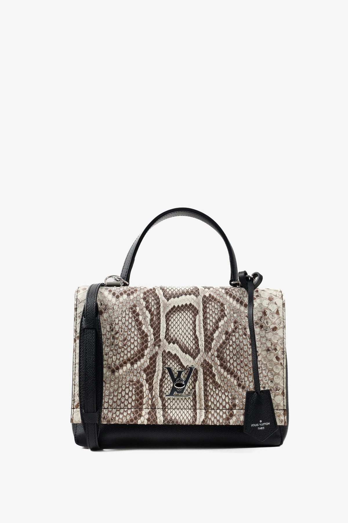 Louis Vuitton Black Python & Calfskin Lockme II Bag