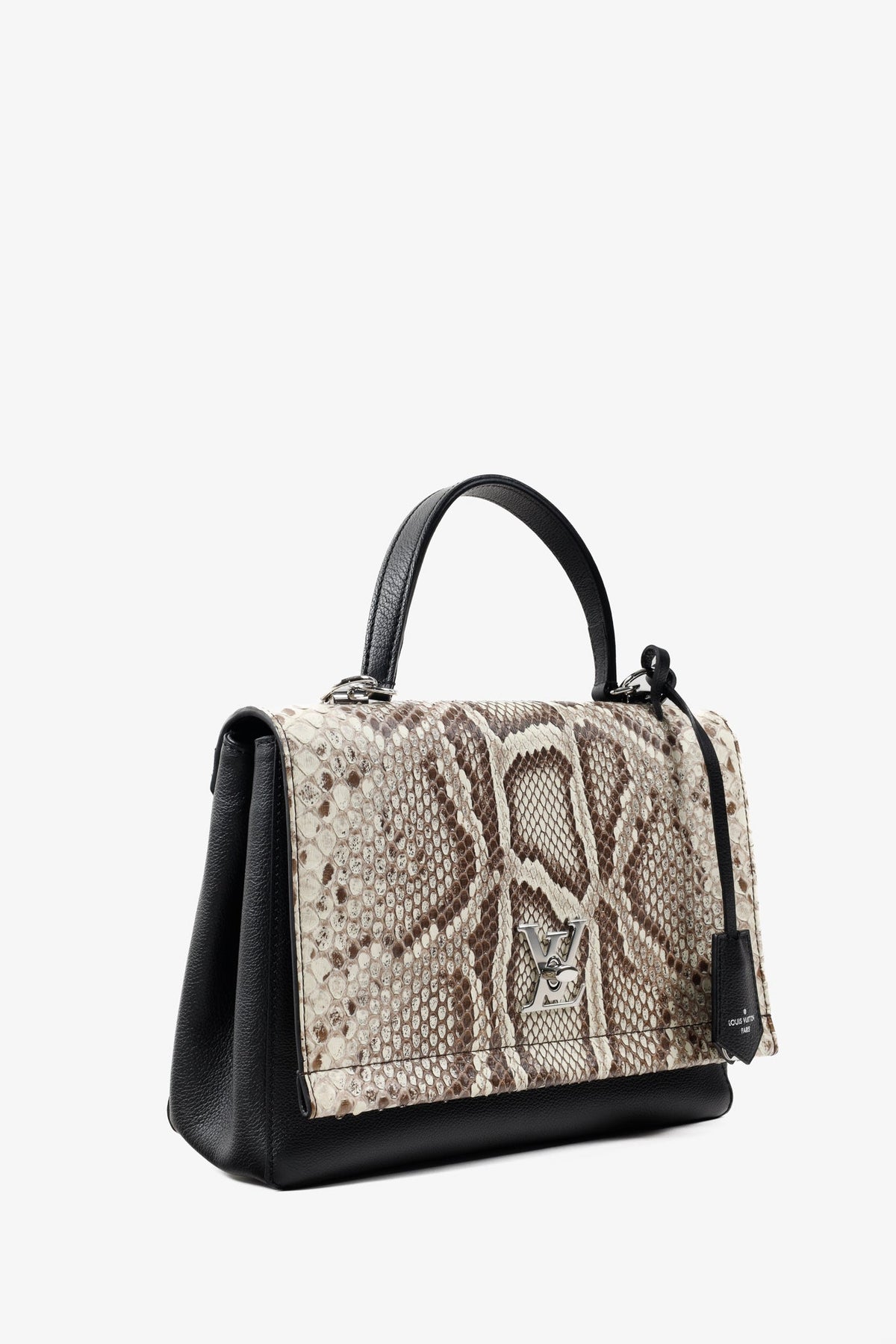 Louis Vuitton Black Python & Calfskin Lockme II Bag