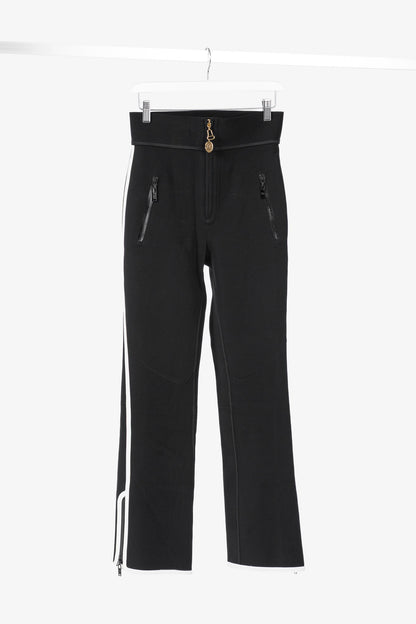 Louis Vuitton Black Stretch Piped Flared Pants